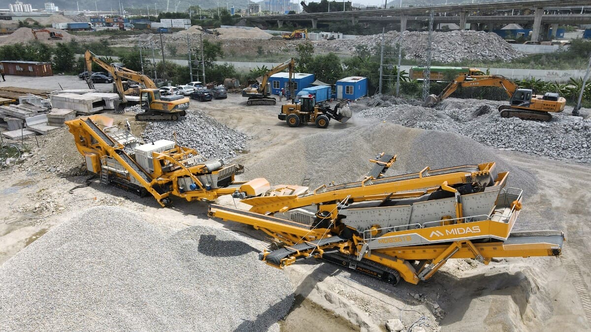Bridge demolition blocks crushing and screening project